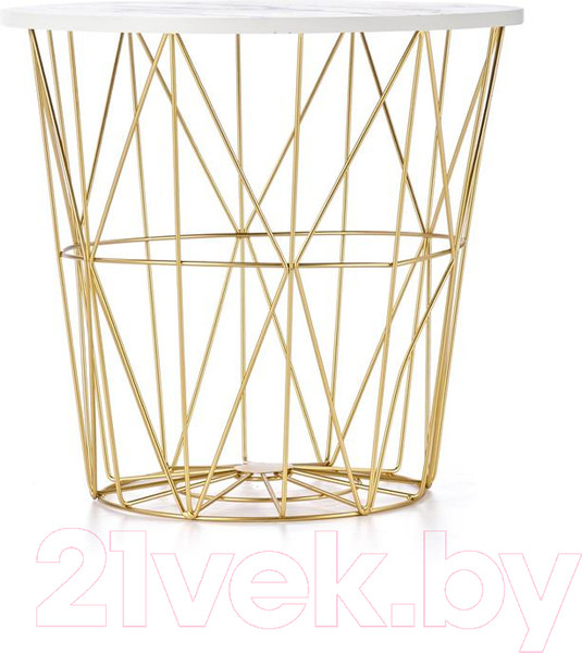 Изображение товара Журнальный столик Halmar Harissa G / V-CH-HARISSA_G-LAW-BIALY (золото/белый мрамор)
