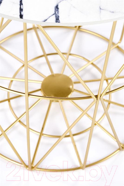 Изображение товара Журнальный столик Halmar Harissa G / V-CH-HARISSA_G-LAW-BIALY (золото/белый мрамор)