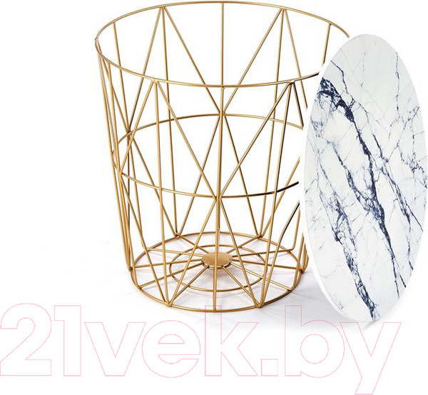 Изображение товара Журнальный столик Halmar Harissa G / V-CH-HARISSA_G-LAW-BIALY (золото/белый мрамор)