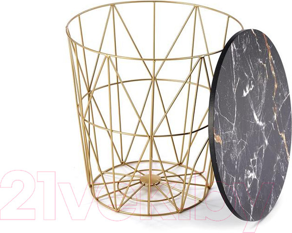 Изображение товара Журнальный столик Halmar Harissa G / V-CH-HARISSA_G-LAW-CZARNY (золото/черный мрамор)