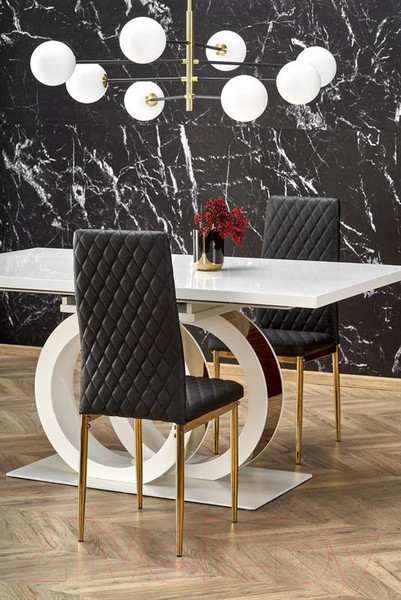 Изображение товара Обеденный стол Halmar Galardo 160-200x90x76 (белый/золото)