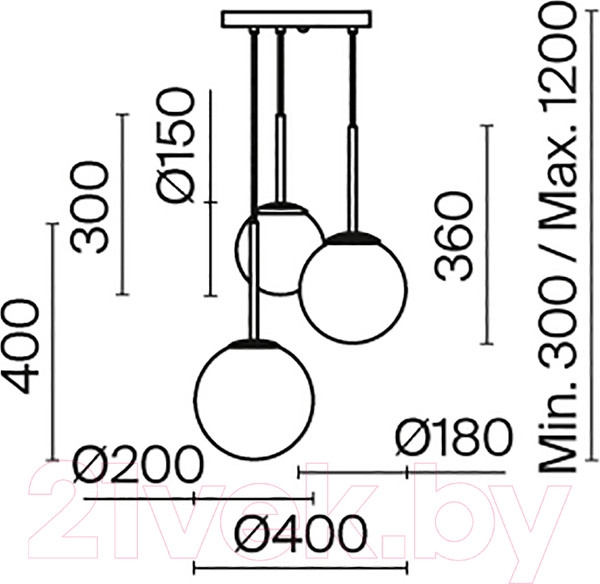 Изображение товара Потолочный светильник Maytoni Basic Form MOD321PL-03B