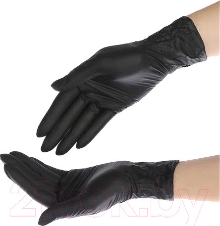 Изображение товара Перчатки одноразовые A.D.M Нитриловые SEMPB4 (XL, 100шт, черный)