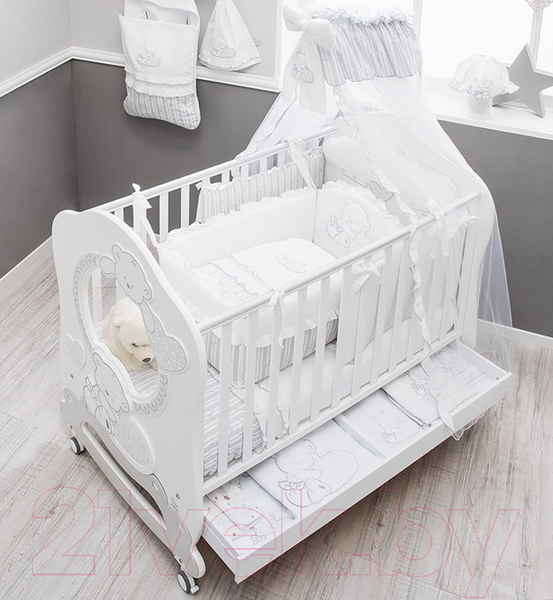 Изображение товара Детская кроватка Italbaby Love Oblo / 070.0850-5 (белый)