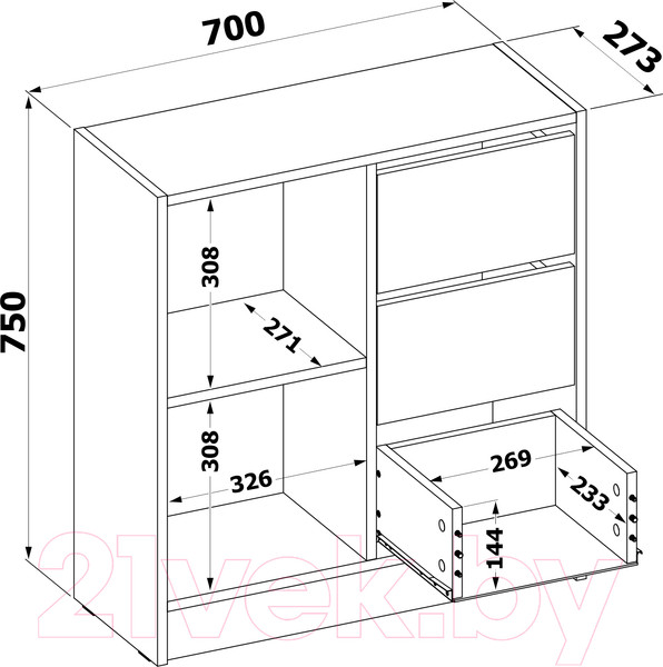 Изображение товара Тумба Сокол-Мебель Т-1 (белый)