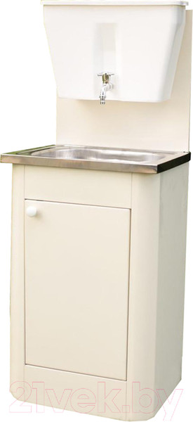 Изображение товара Умывальник для дачи Петромаш С бачком УМ-10 / slkptr103 (бежевый/мойка нержавейка)