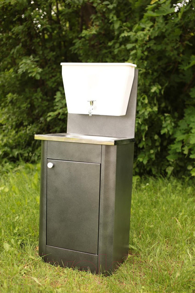 Изображение товара Умывальник для дачи Петромаш С бачком УМ-17 / slkptr121 (мокрый асфальт/мойка нержавейка)