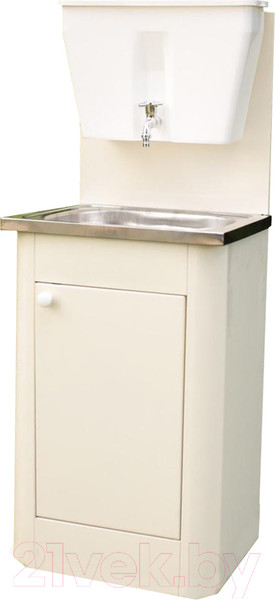 Изображение товара Умывальник для дачи Петромаш С бачком УМ-17 / slkptr123 (бежевый/мойка нержавейка)