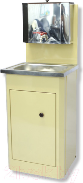 Изображение товара Умывальник для дачи Петромаш С бачком 15Н / slkptr153 (бежевый/мойка нержавейка)