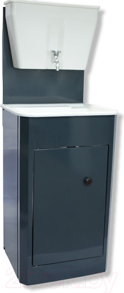 Изображение товара Умывальник для дачи Петромаш С бачком УМ-17 / slkptr131 (мокрый асфальт/мойка пластик)