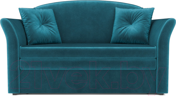 Изображение товара Диван Mebel-Ars Малютка №2 (бархат сине-зеленый Star Velvet 43 Black Green)