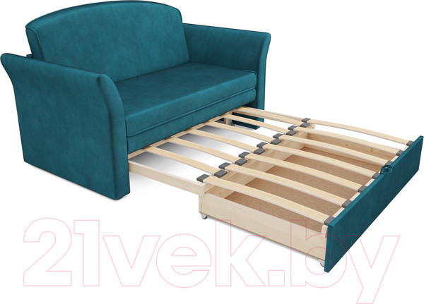 Изображение товара Диван Mebel-Ars Малютка №2 (бархат сине-зеленый Star Velvet 43 Black Green)