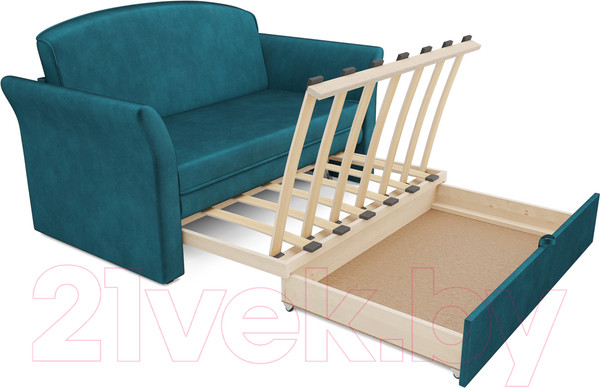 Изображение товара Диван Mebel-Ars Малютка №2 (бархат сине-зеленый Star Velvet 43 Black Green)