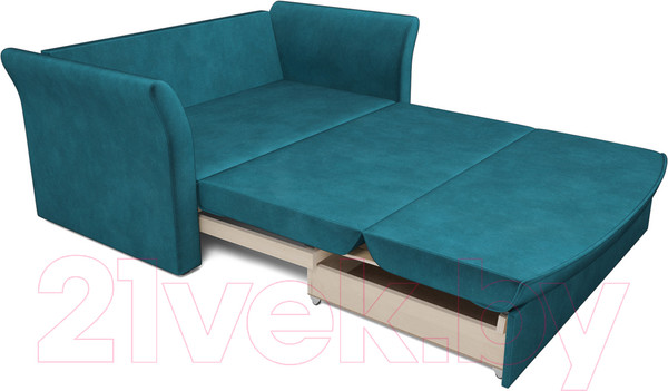 Изображение товара Диван Mebel-Ars Малютка №2 (бархат сине-зеленый Star Velvet 43 Black Green)