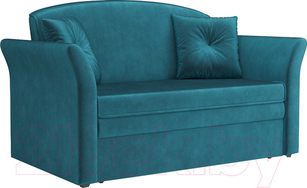 Изображение товара Диван Mebel-Ars Малютка №2 (бархат сине-зеленый Star Velvet 43 Black Green)