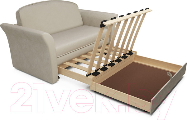 Изображение товара Диван Mebel-Ars Малютка №2 (бархат бежевый Star Velvet 6 Light Beige)