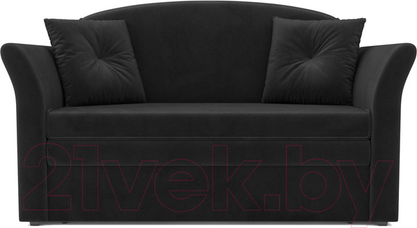 Изображение товара Диван Mebel-Ars Малютка №2 (велюр черный НВ-178 17)