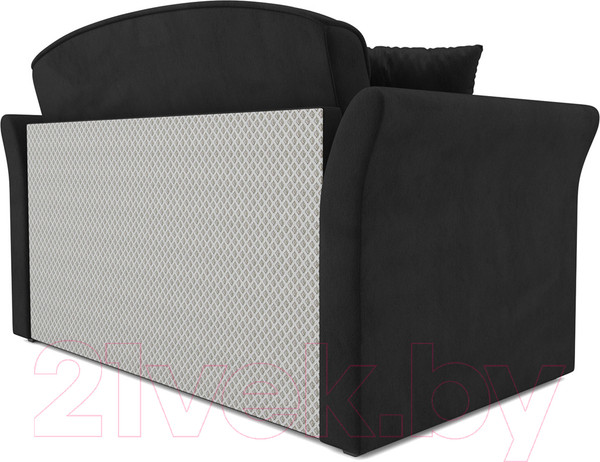 Изображение товара Диван Mebel-Ars Малютка №2 (велюр черный НВ-178 17)