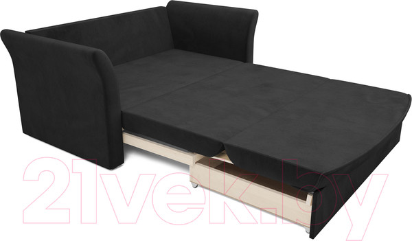 Изображение товара Диван Mebel-Ars Малютка №2 (велюр черный НВ-178 17)