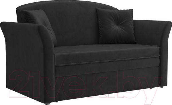 Изображение товара Диван Mebel-Ars Малютка №2 (велюр черный НВ-178 17)