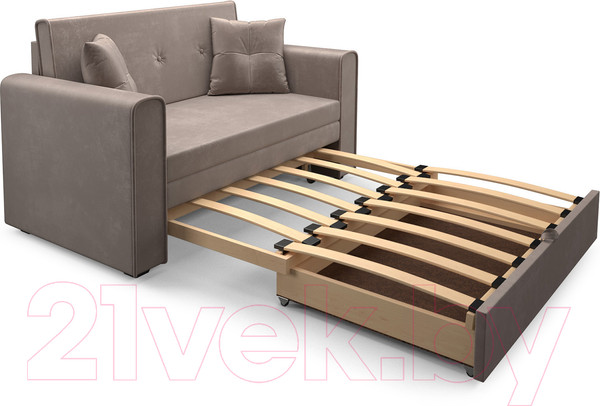 Изображение товара Диван Mebel-Ars Санта (бархат серо-шоколадный Star Velvet 60 Cofee)
