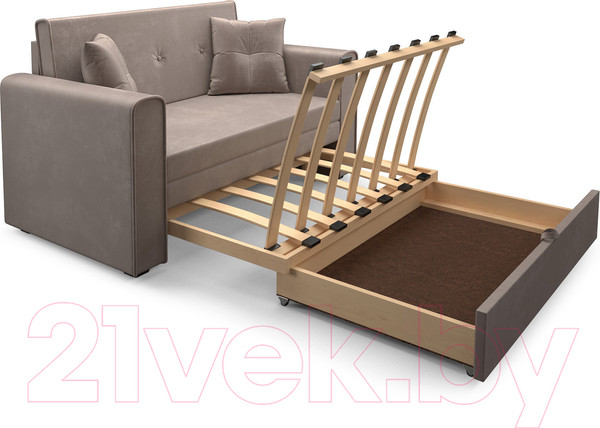 Изображение товара Диван Mebel-Ars Санта (бархат серо-шоколадный Star Velvet 60 Cofee)