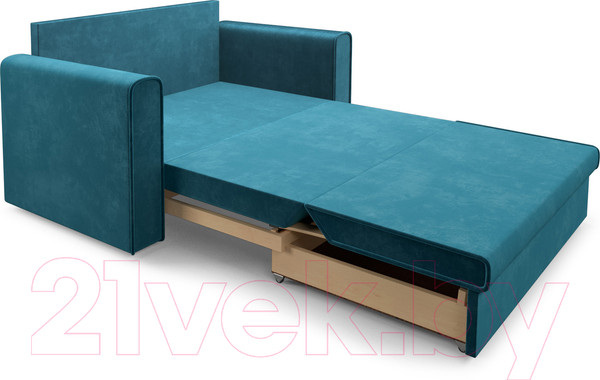 Изображение товара Диван Mebel-Ars Санта (бархат сине-зеленый Star Velvet 43 Black Green)