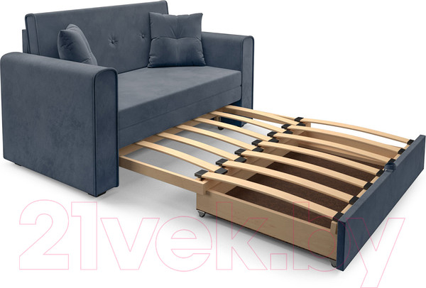 Изображение товара Диван Mebel-Ars Санта (велюр серо-синий НВ-178 26)