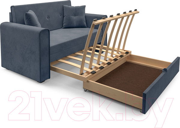 Изображение товара Диван Mebel-Ars Санта (велюр серо-синий НВ-178 26)