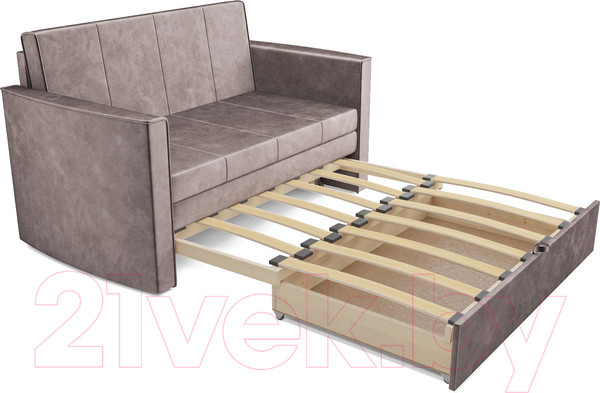 Изображение товара Диван Mebel-Ars Санта №2 (бархат серо-шоколадный Star Velvet 60 Cofee)