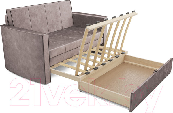 Изображение товара Диван Mebel-Ars Санта №2 (бархат серо-шоколадный Star Velvet 60 Cofee)