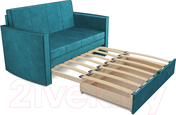 Изображение товара Диван Mebel-Ars Санта №2 (бархат сине-зеленый Star Velvet 43 Black Green)