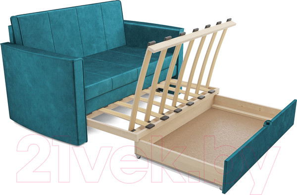 Изображение товара Диван Mebel-Ars Санта №2 (бархат сине-зеленый Star Velvet 43 Black Green)