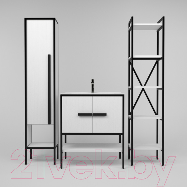 Изображение товара Тумба под умывальник Дабер 010 Andrea Elen 80 / Т10.8А.2.5 (черный/белый)