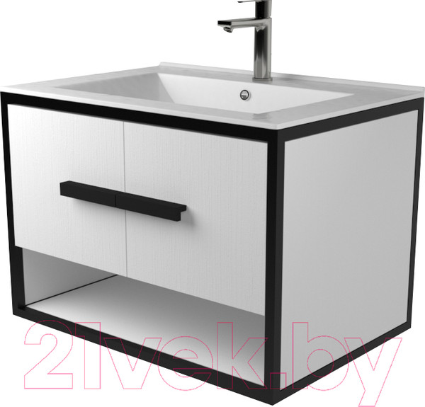 Изображение товара Тумба под умывальник Дабер 009 Andrea Elen 80 / Т9.8А.2.5 (черный/белый)