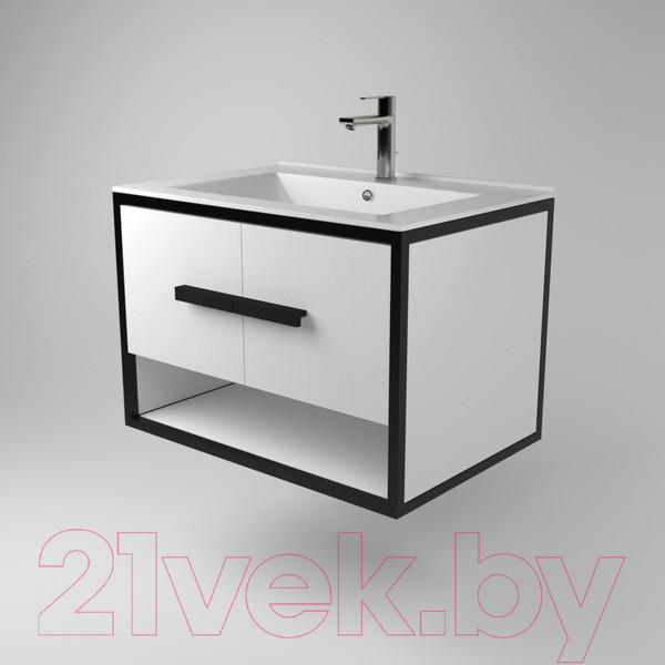 Изображение товара Тумба под умывальник Дабер 009 Andrea Elen 80 / Т9.8А.2.5 (черный/белый)