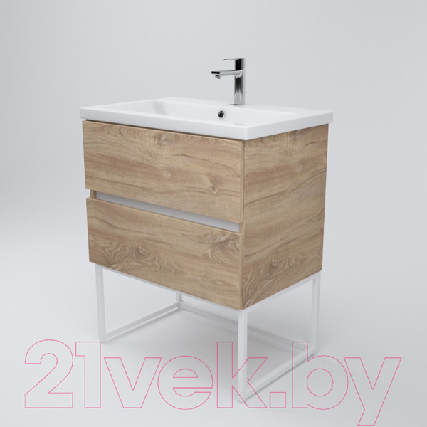 Изображение товара Тумба под умывальник Дабер 012 Andrea Elen 80 / Т12.8А.1.6Б (дуб канзас коричневый/белый)