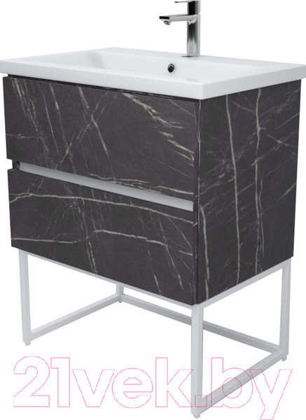 Изображение товара Тумба под умывальник Дабер 012 Andrea Elen 80 / Т12.8А.0.12Б (мрамор черный/белый)
