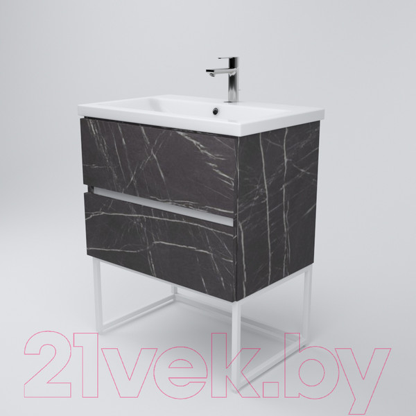 Изображение товара Тумба под умывальник Дабер 012 Andrea Elen 80 / Т12.8А.0.12Б (мрамор черный/белый)