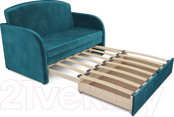 Изображение товара Диван Mebel-Ars Малютка (бархат сине-зеленый Star Velvet 43 Black Green)