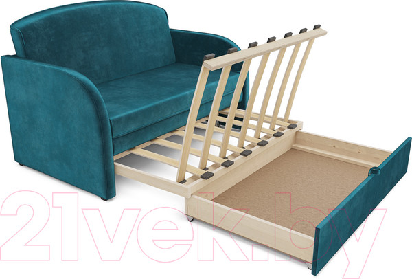 Изображение товара Диван Mebel-Ars Малютка (бархат сине-зеленый Star Velvet 43 Black Green)