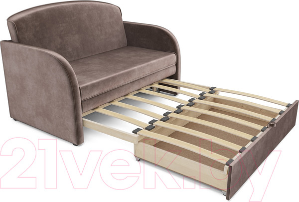 Изображение товара Диван Mebel-Ars Малютка (бархат серо-шоколадный Star Velvet 60 Cofee)