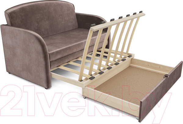 Изображение товара Диван Mebel-Ars Малютка (бархат серо-шоколадный Star Velvet 60 Cofee)