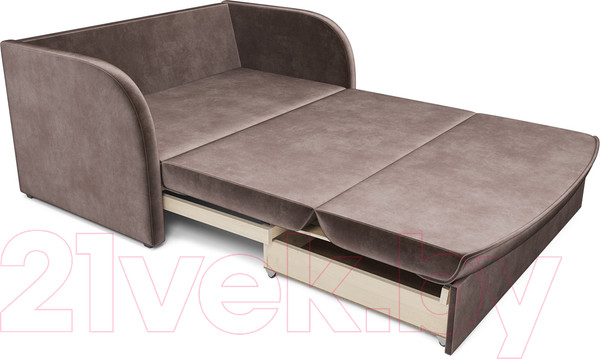 Изображение товара Диван Mebel-Ars Малютка (бархат серо-шоколадный Star Velvet 60 Cofee)