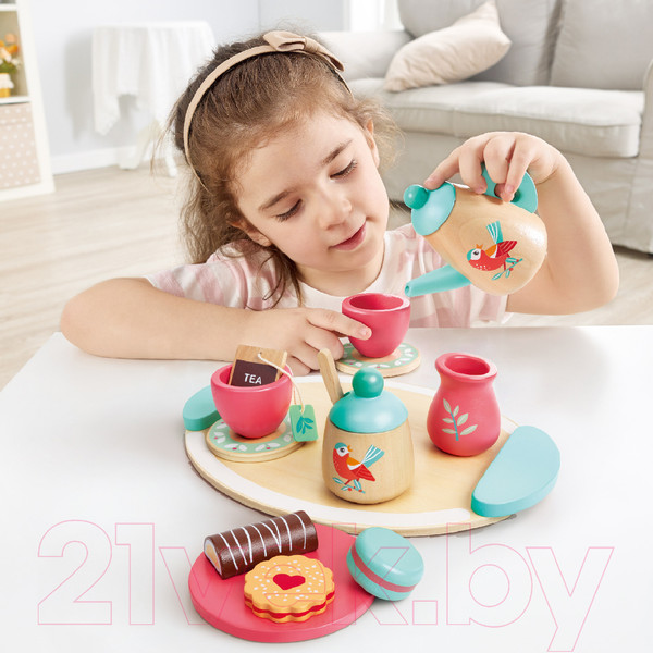 Изображение товара Набор игрушечной посуды Hape Время чаепития / E3207_HP