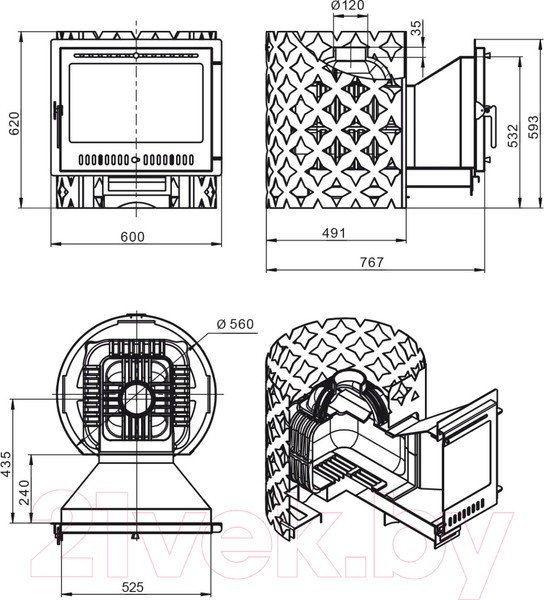 Изображение товара Печь-каменка Этна 18 Панорама М