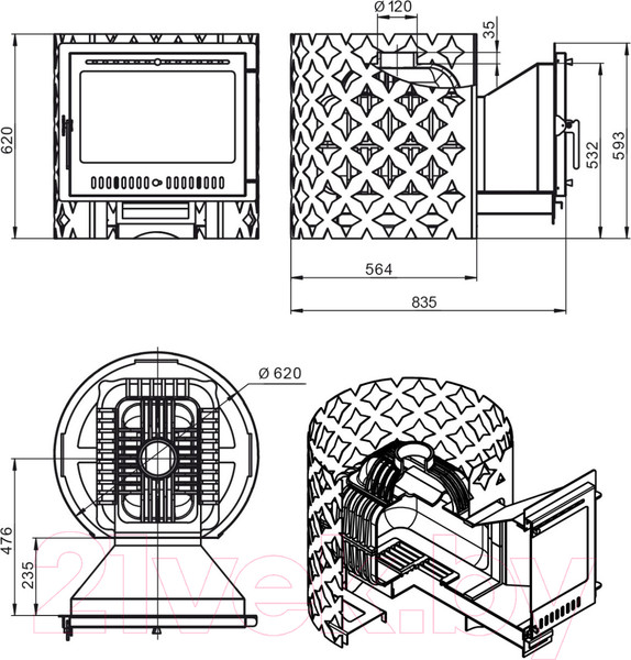 Изображение товара Печь-каменка Этна 24 Панорама М