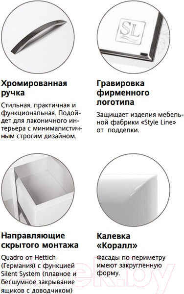 Изображение товара Шкаф-пенал для ванной Style Line Неаполь 36 1 ящик (напольный)