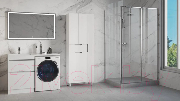 Изображение товара Шкаф-пенал для ванной Style Line Оптима 70 (напольный, корзина, отделение для халата)