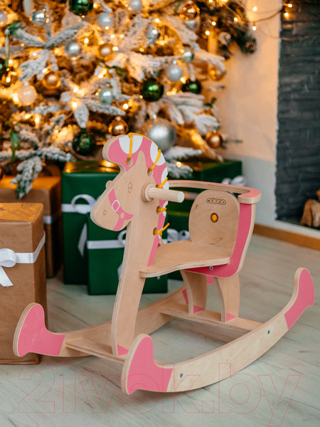 Изображение товара Качалка детская Woody Лошадка-3 / 07340 (розовый)